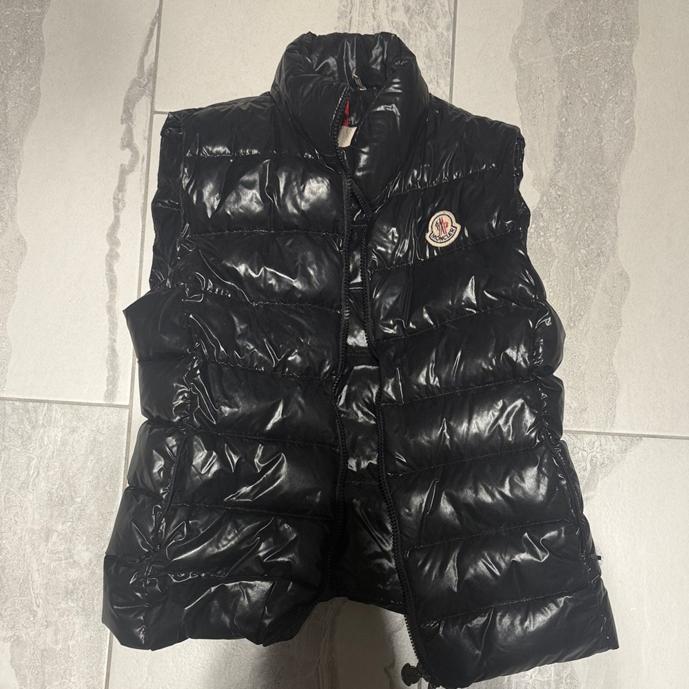 Moncler Shiny Black Puffer Vest